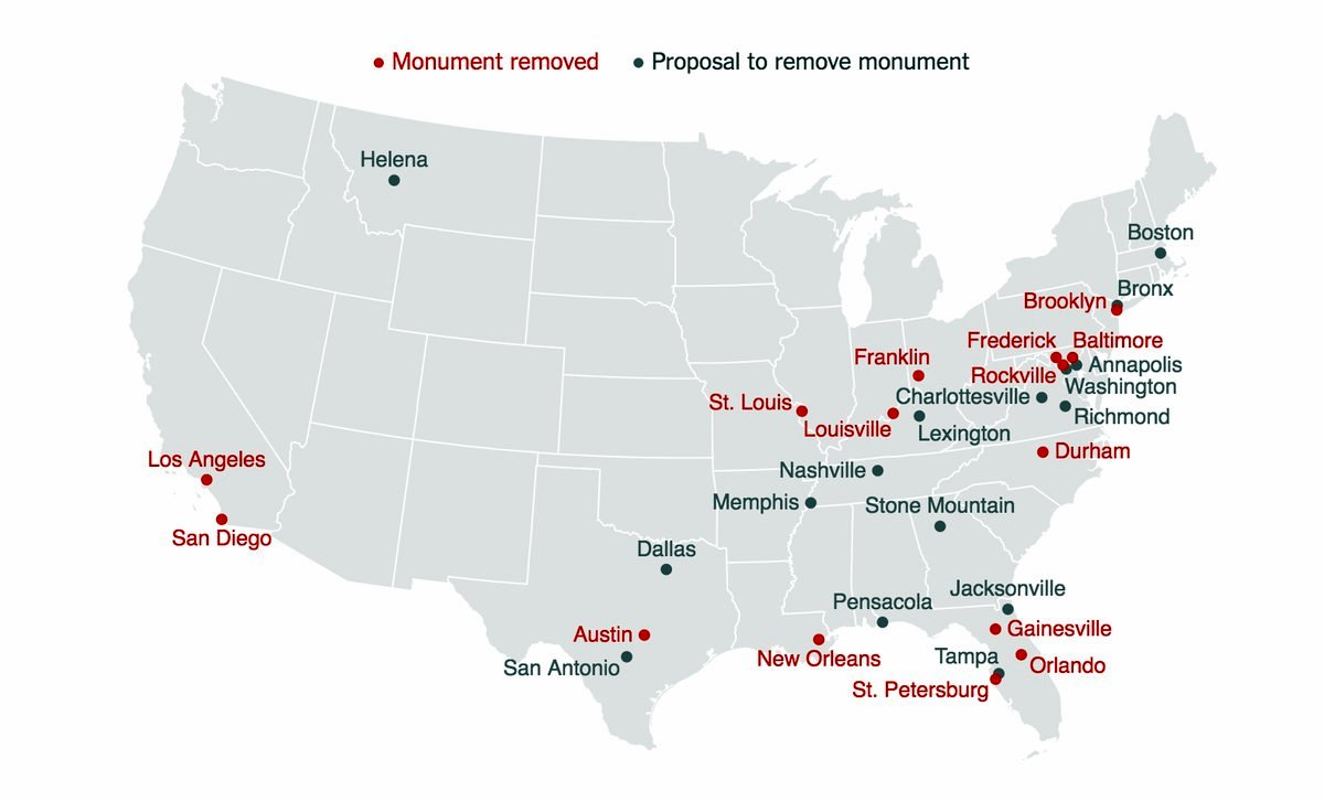 Про снос памятников в США 